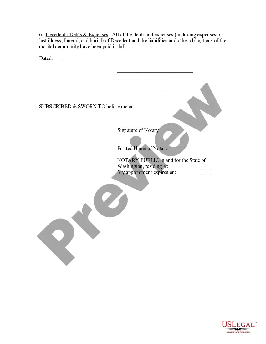 Preview Community Property Affidavit for Recordation