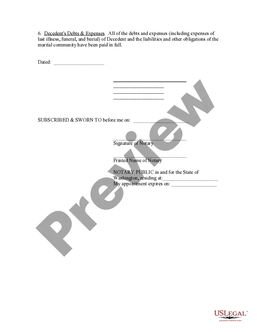 Preview Community Property Affidavit Re Financial Accounts