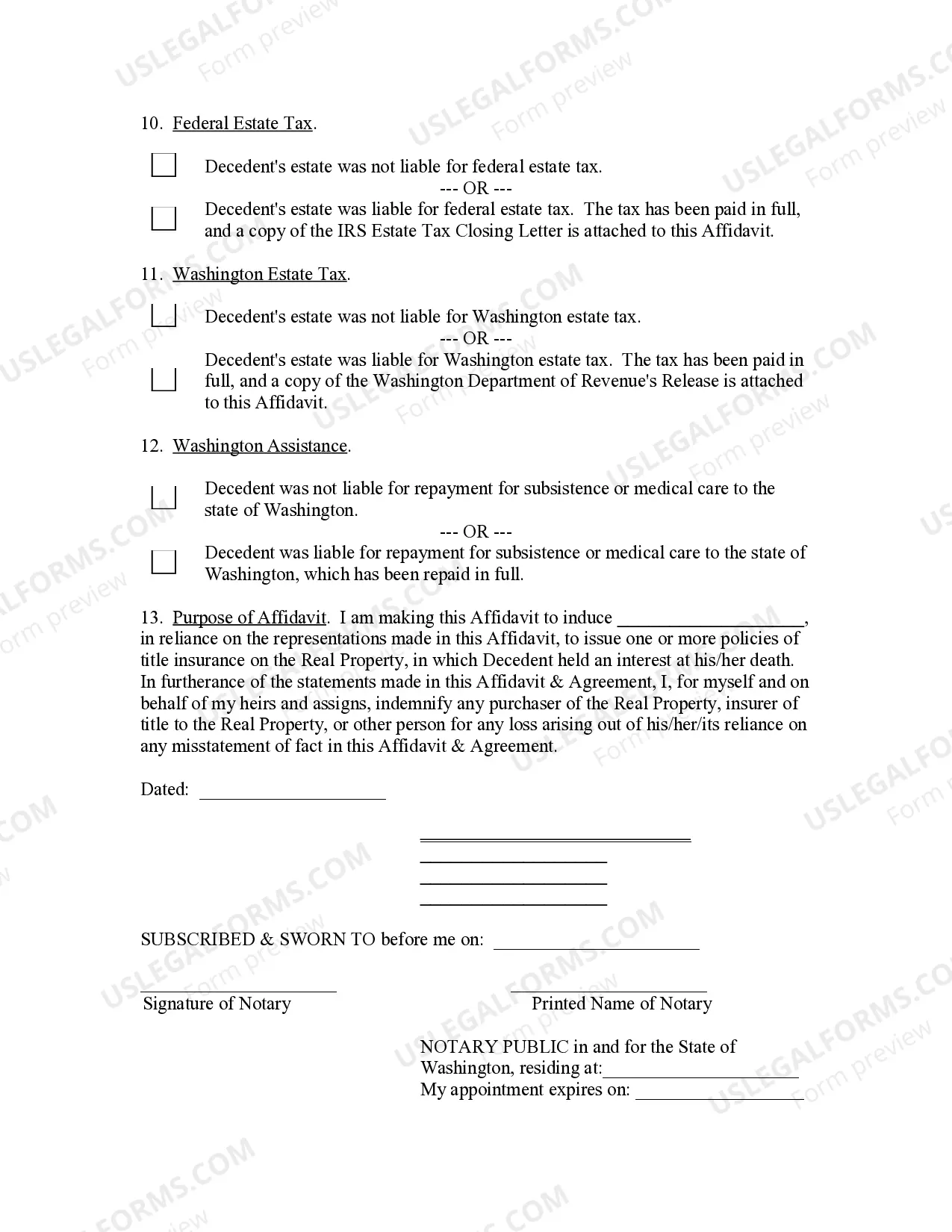 Preview Lack of Probate" Affidavit- Joint Tenancy