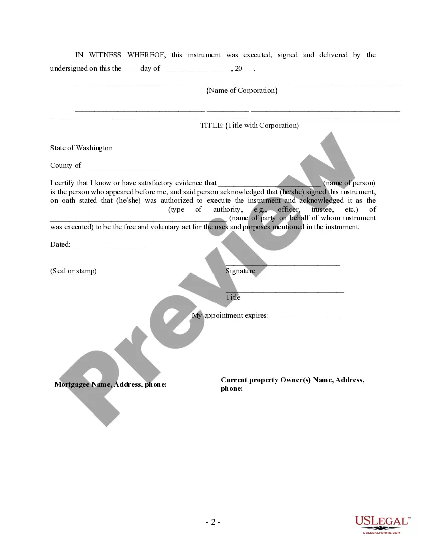 Get Satisfaction, Release or Cancellation of Deed of Trust by Corporation Preview Satisfaction, Release or Cancellation of Deed of Trust by Corporation