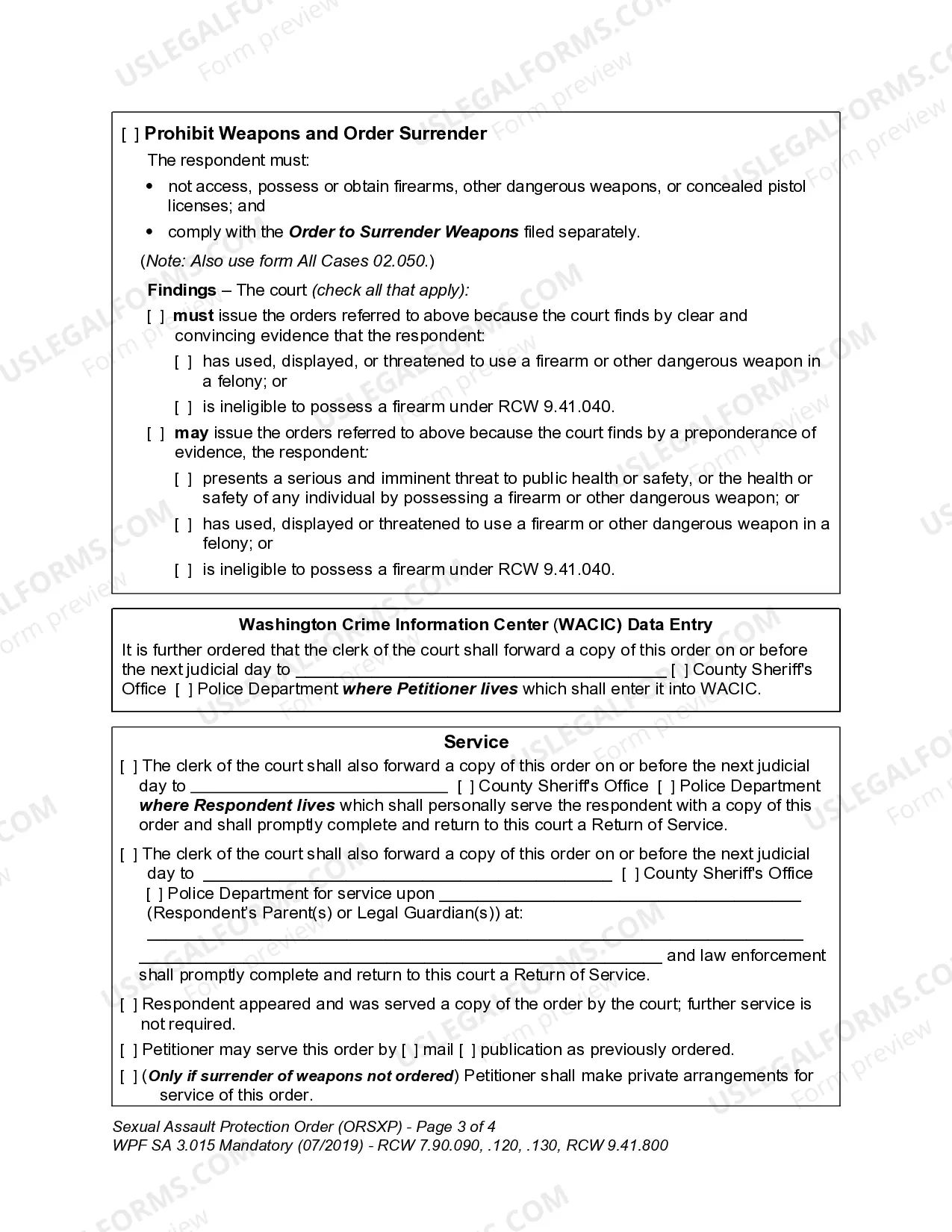 Preview SA 3.015 - Sexual Assault Protection Order