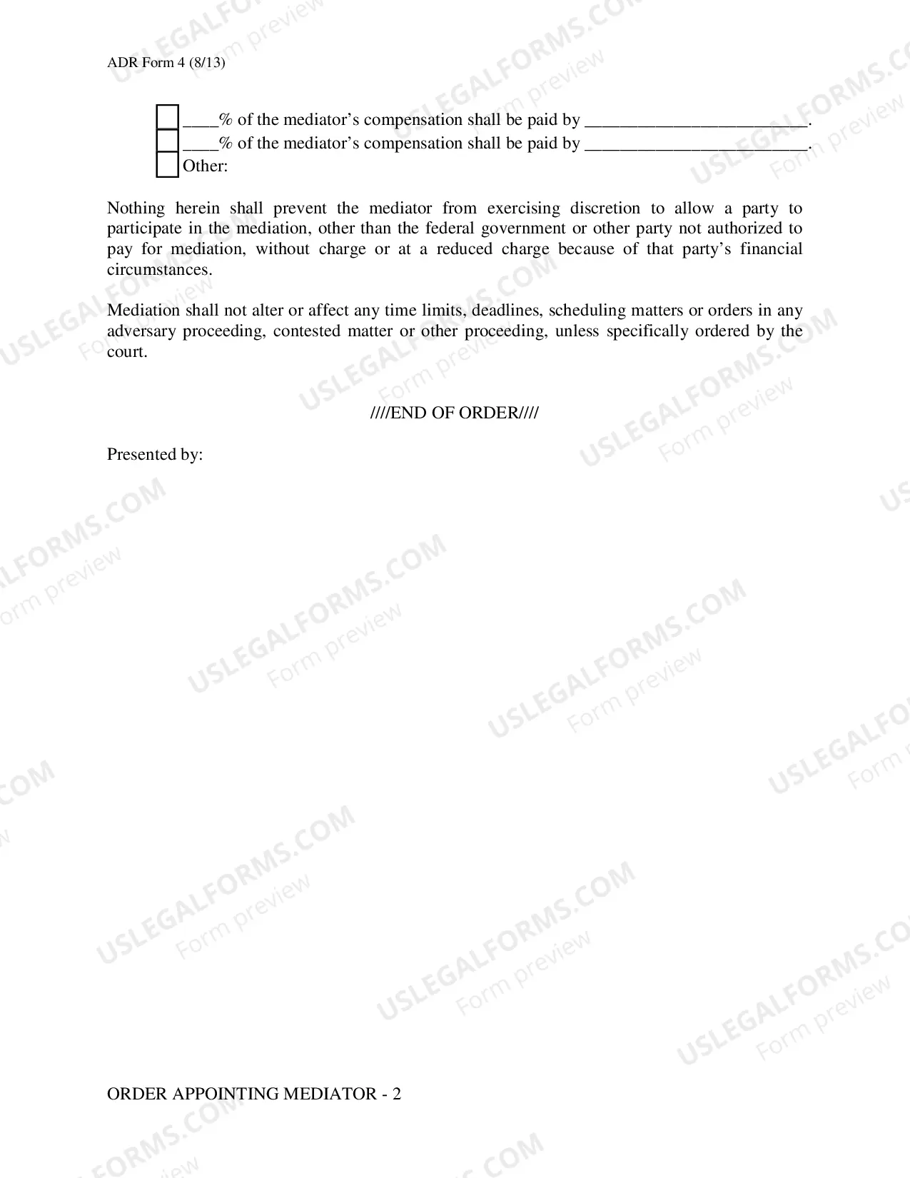 Preview Order Appointing Mediator