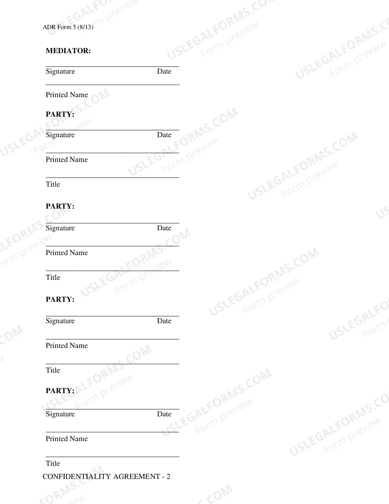 Preview Sample Confidentiality Agreement