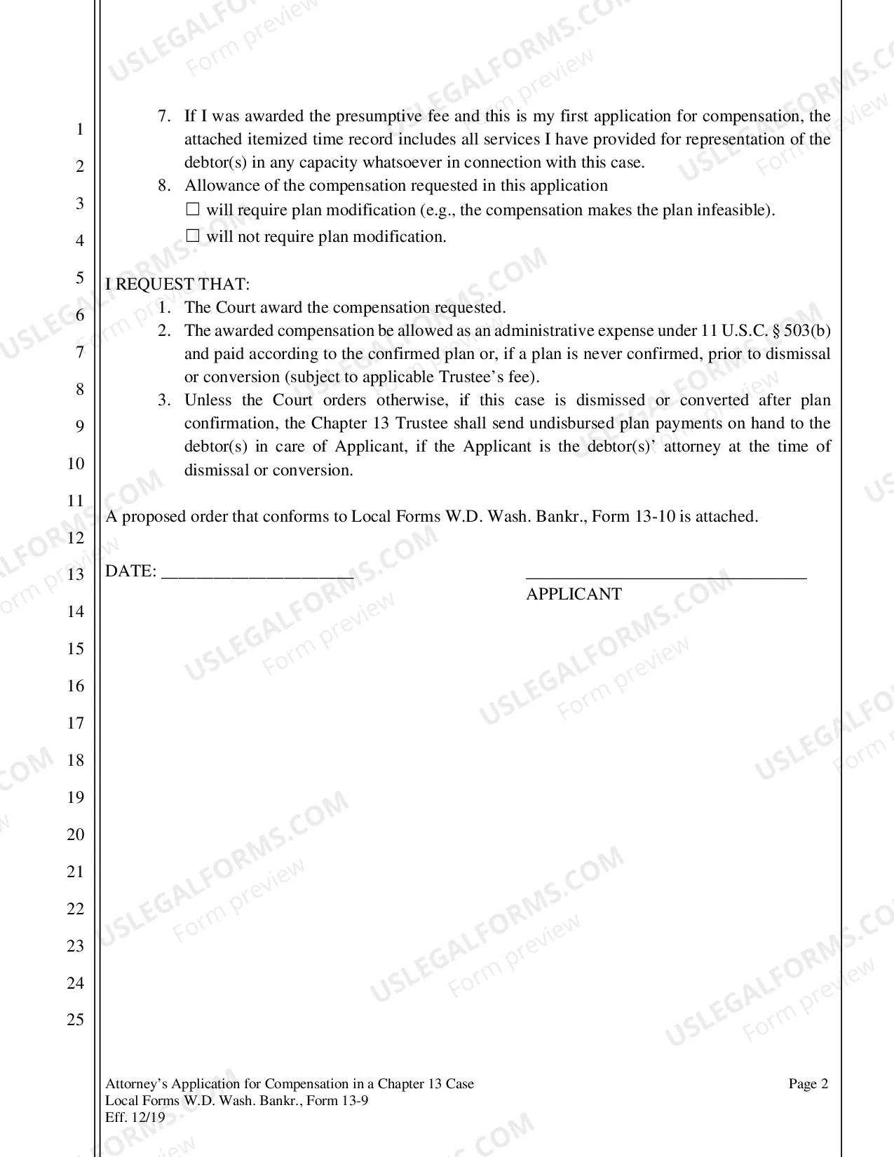 Preview Chapter 13 Fee Application