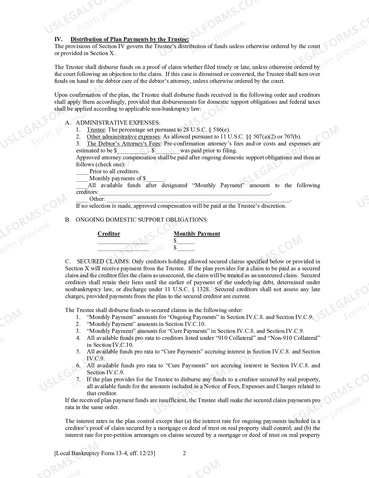 Preview Chapter 13 Form Plan