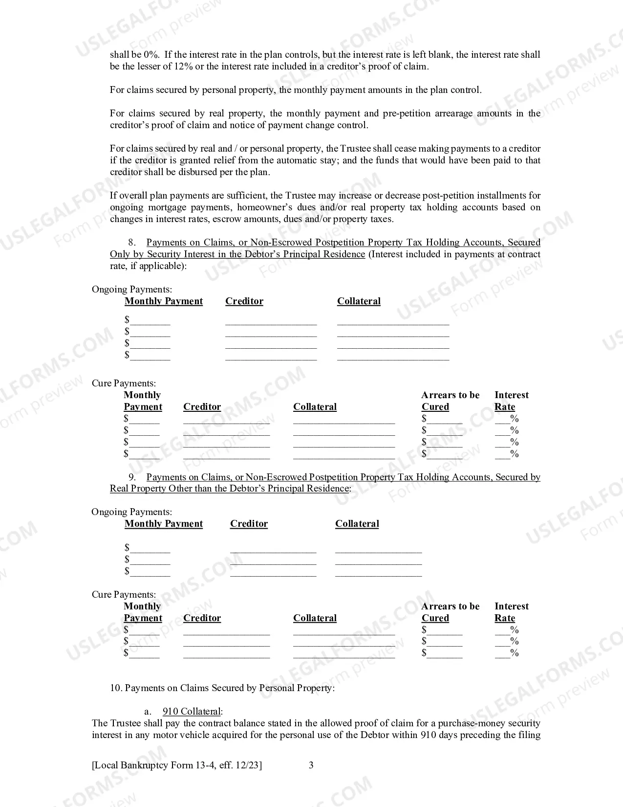 Preview Chapter 13 Form Plan