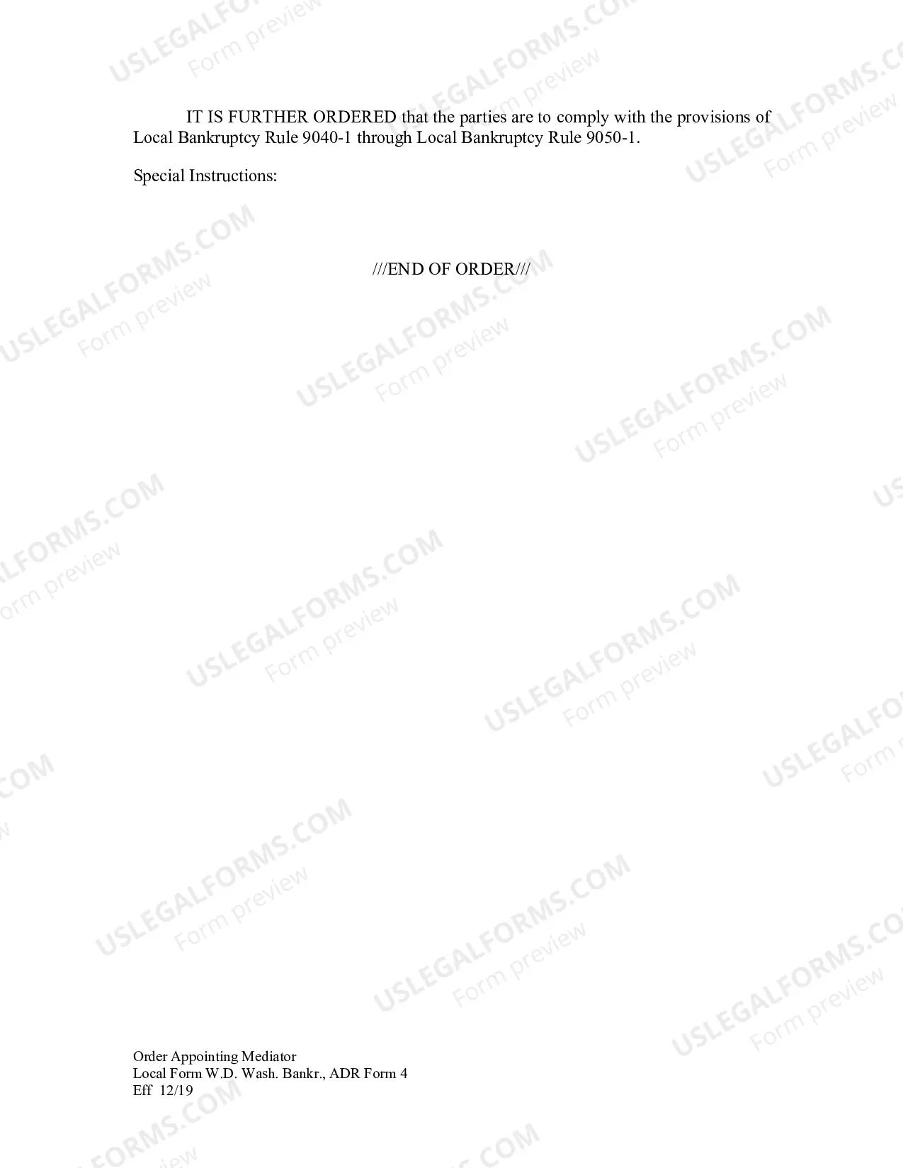 Preview Order Appointing Mediator
