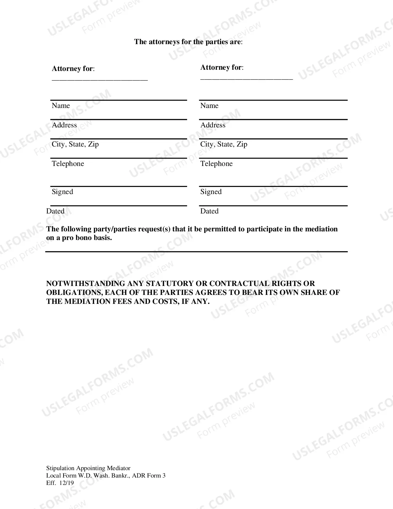 Preview Stipulation Appointing Mediator