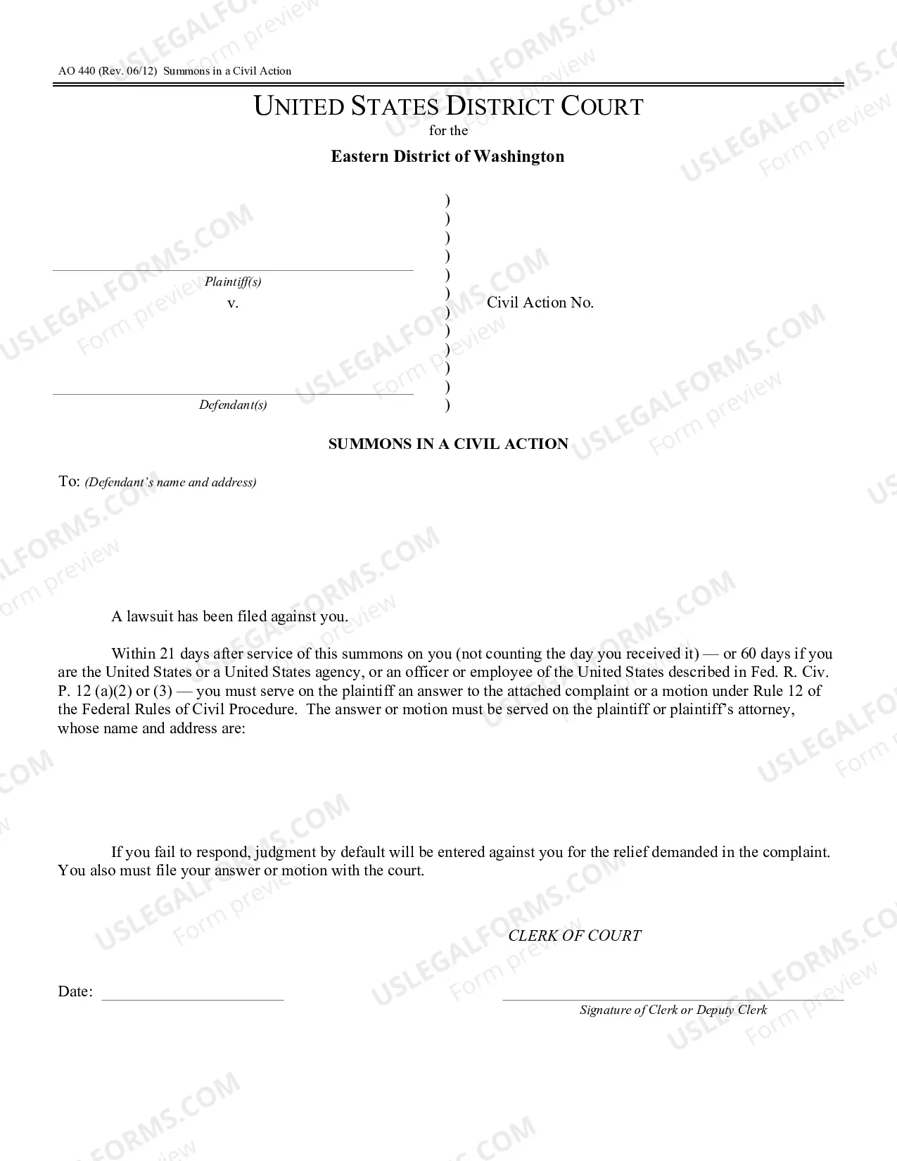 Preview Complaint - General Civil (pro se)