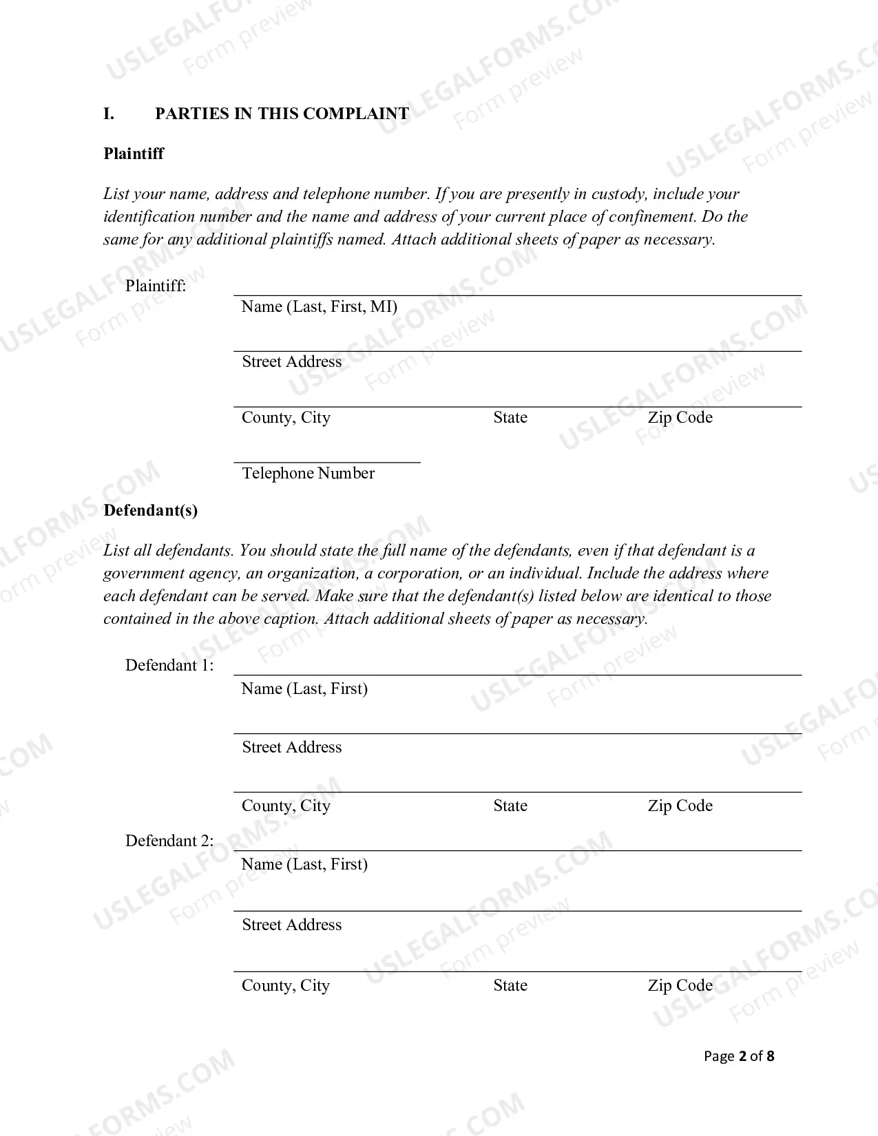 Preview Complaint - General Civil (pro se)