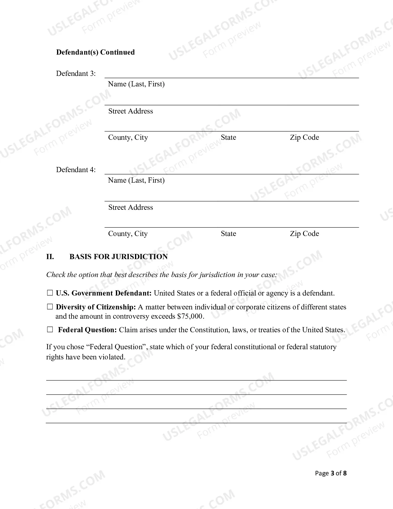 Preview Complaint - General Civil (pro se)