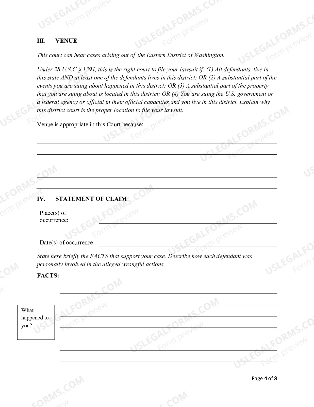 Preview Complaint - General Civil (pro se)