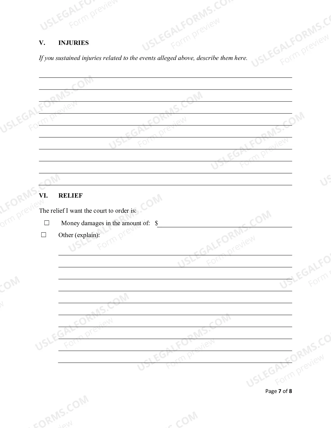 Preview Complaint - General Civil (pro se)