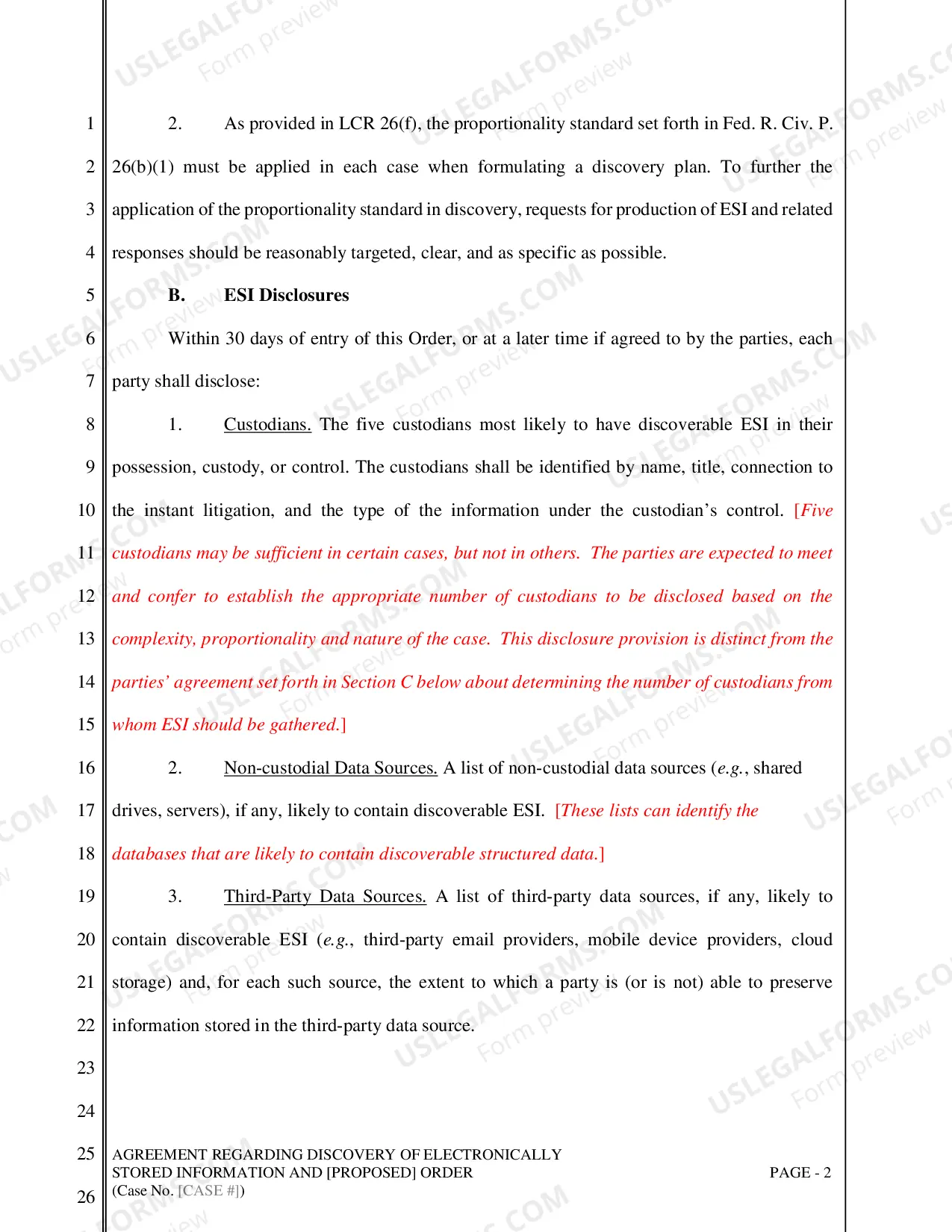 Preview Agreement Regarding Discovery of Electronically Stored Information