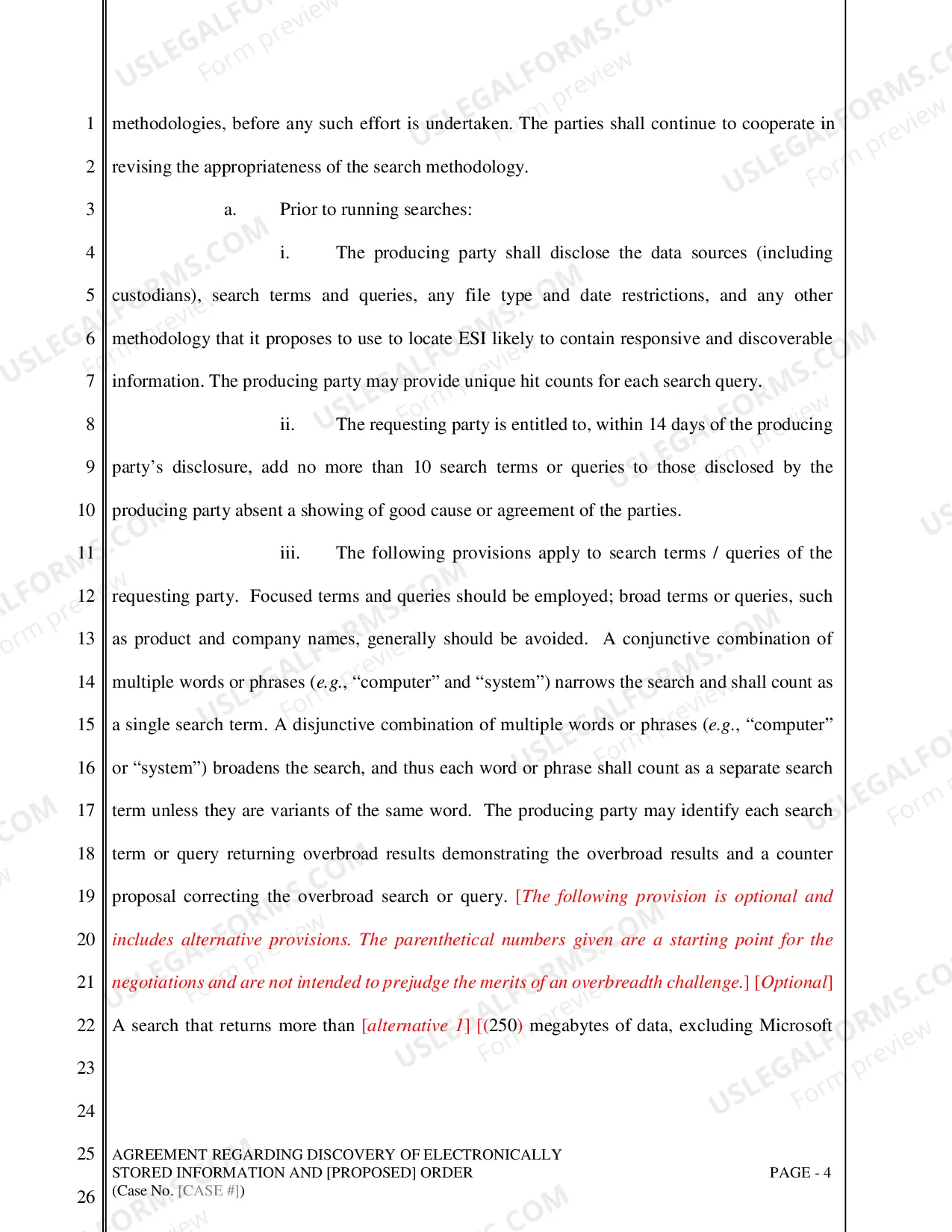 Preview Agreement Regarding Discovery of Electronically Stored Information