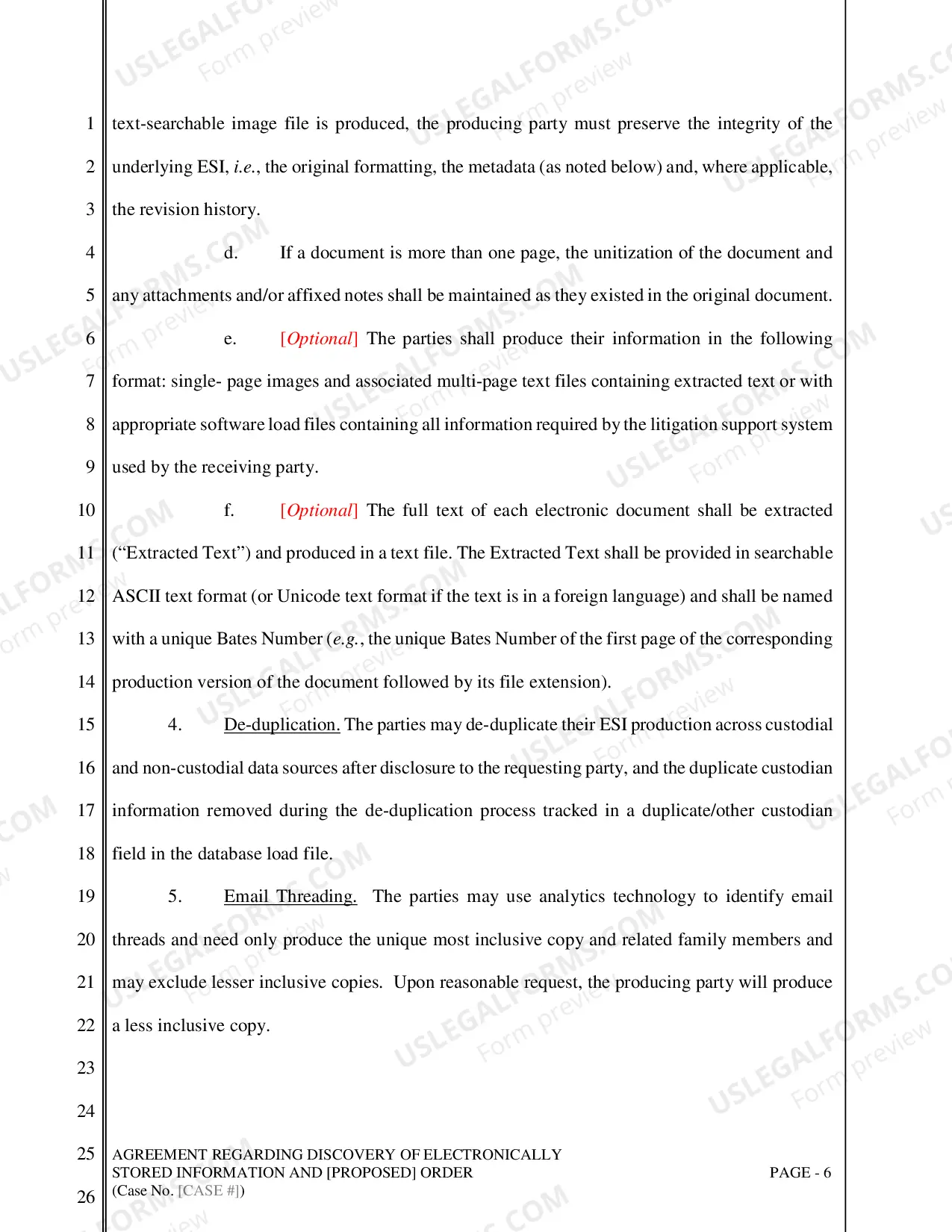 Preview Agreement Regarding Discovery of Electronically Stored Information