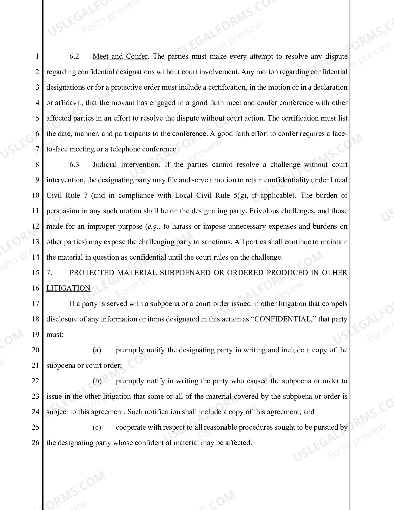 Preview Model Stipulated Protective Order