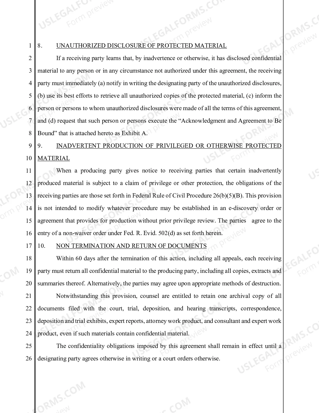 Preview Model Stipulated Protective Order