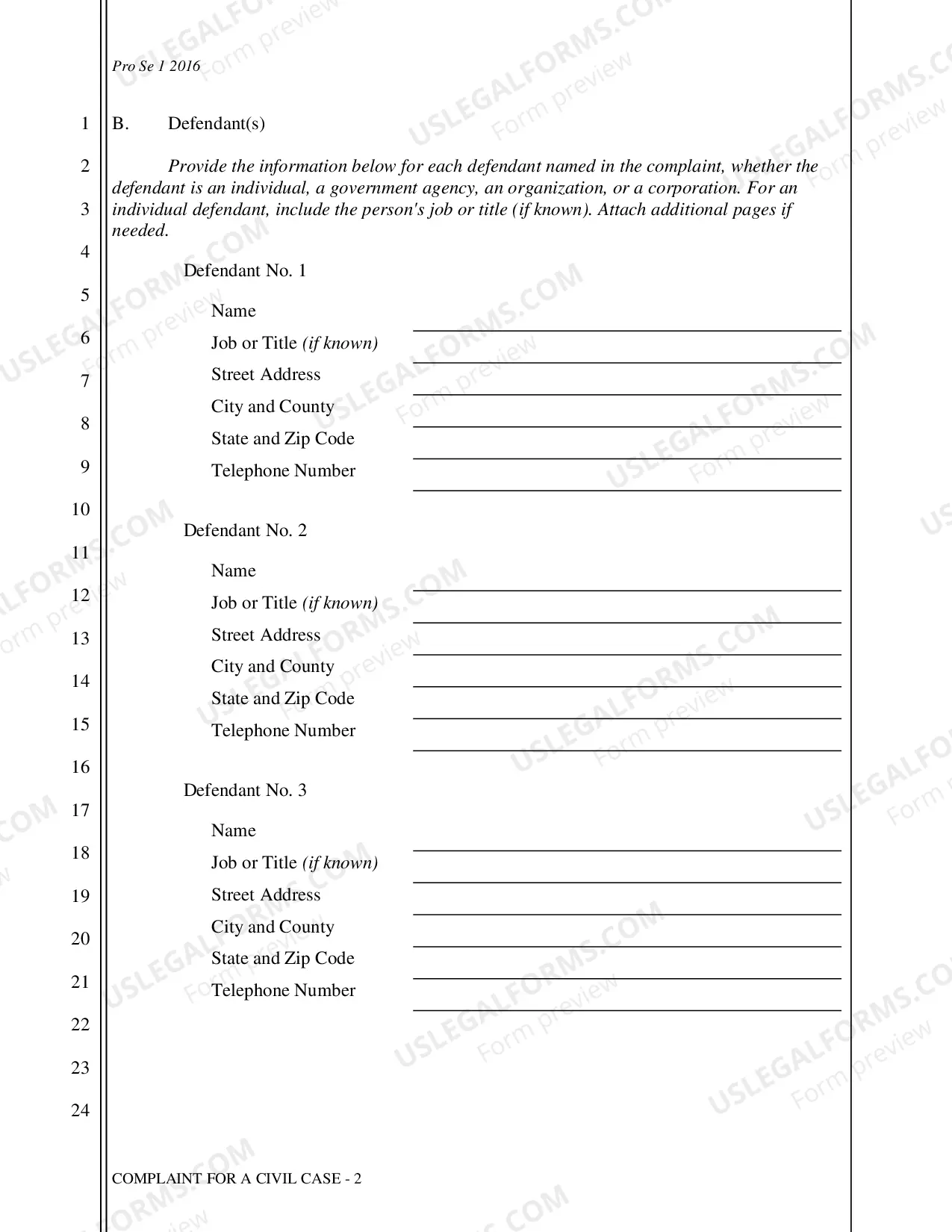 Preview Complaint - Civil Case (Basic)