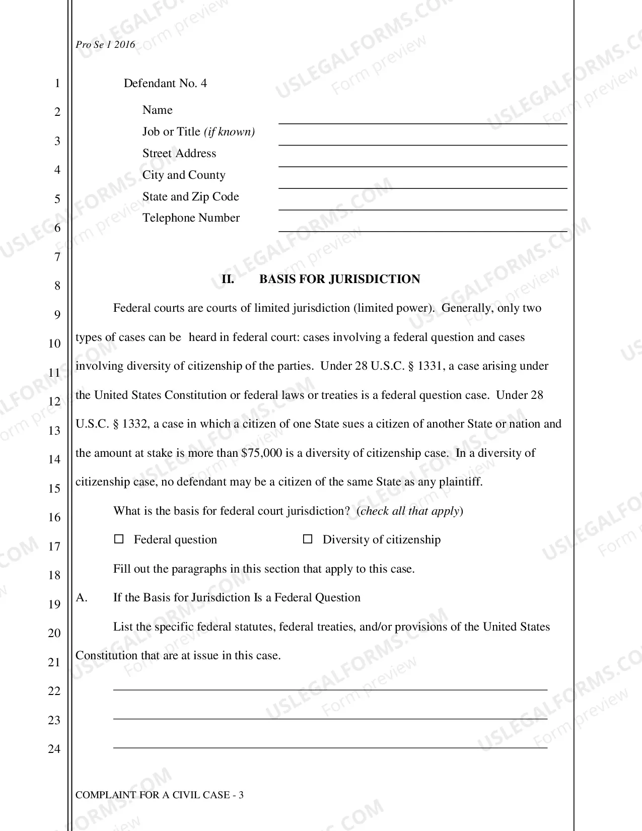 Preview Complaint - Civil Case (Basic)