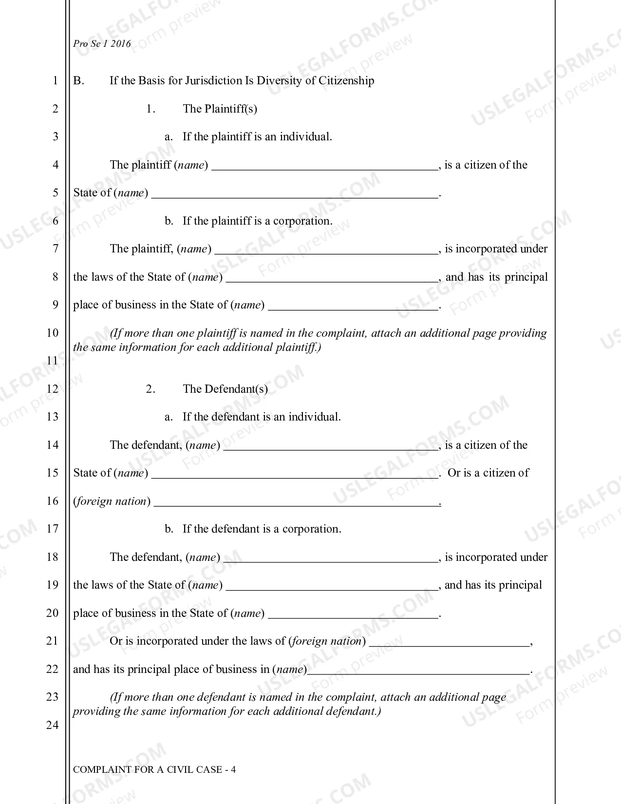 Preview Complaint - Civil Case (Basic)