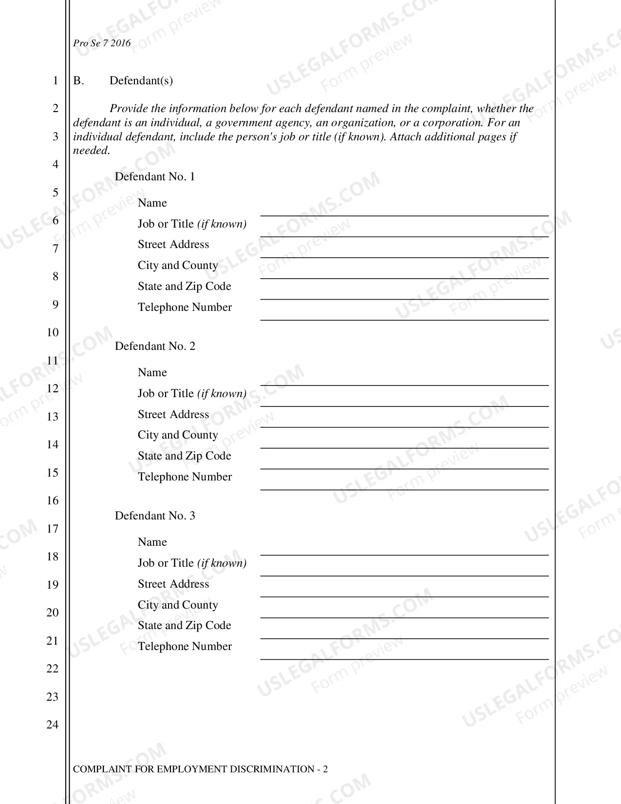 Preview Complaint - Employment Discrimination