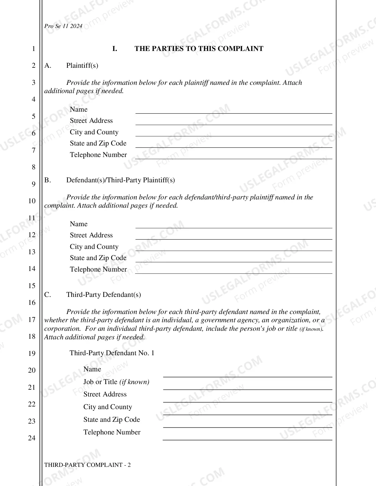 Preview Complaint - Third Party