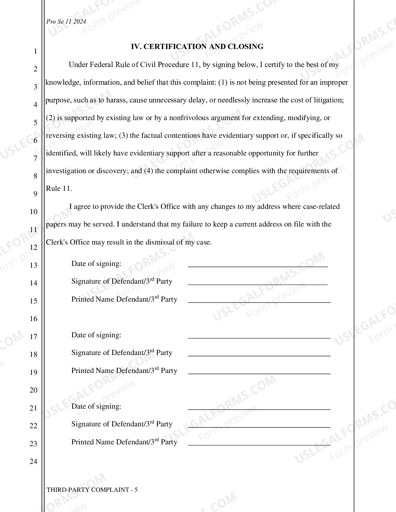 Preview Complaint - Third Party