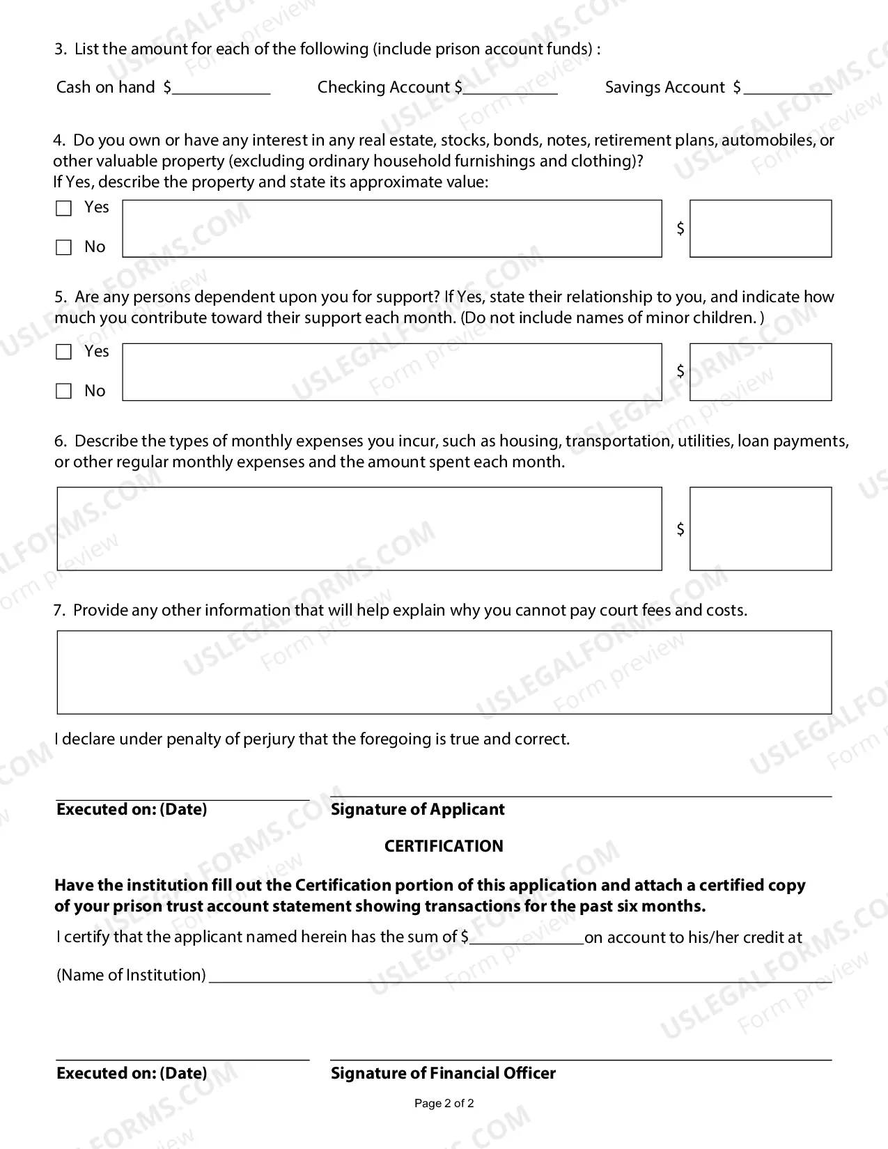 Preview IFP Application for 2241, 2254 Habeas Petitions