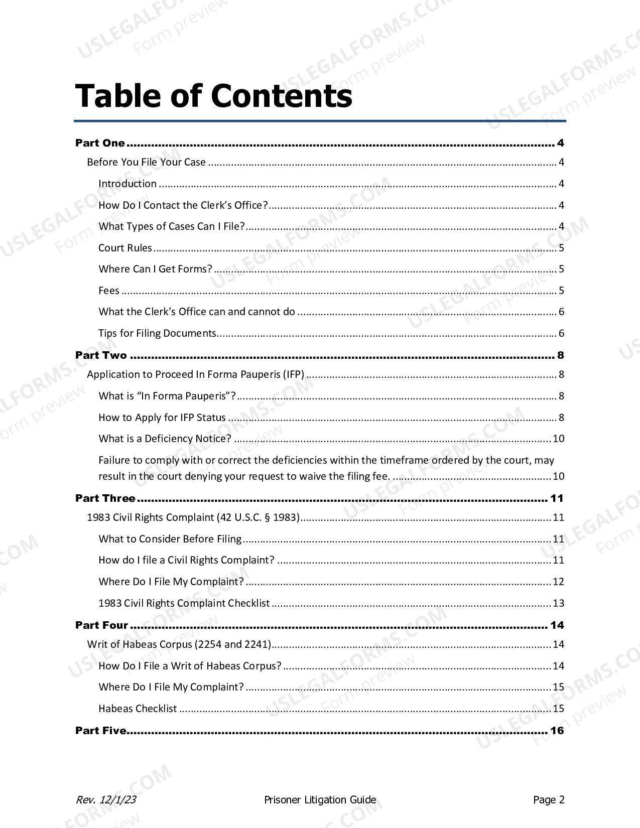 Preview Prisoner Litigation Manual