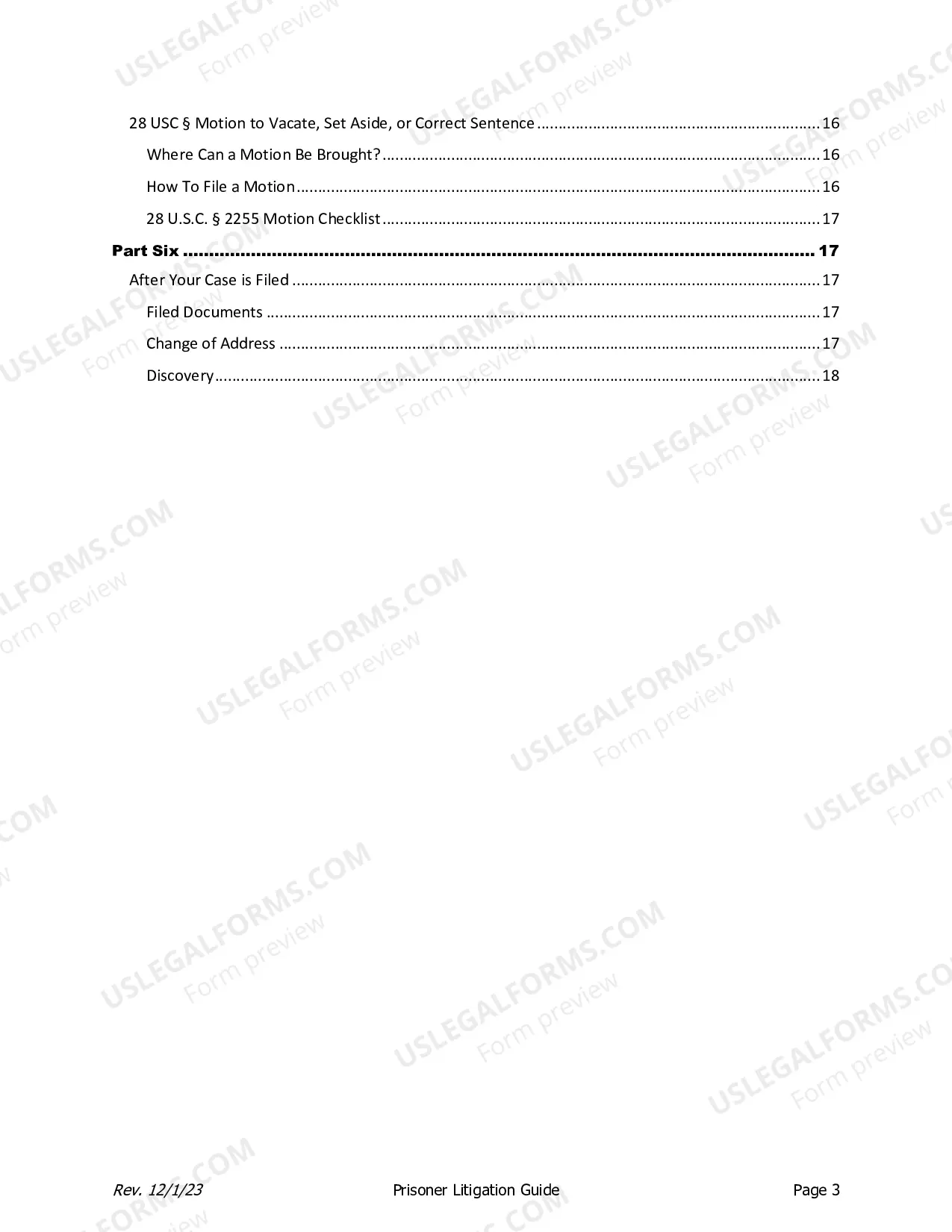 Preview Prisoner Litigation Manual