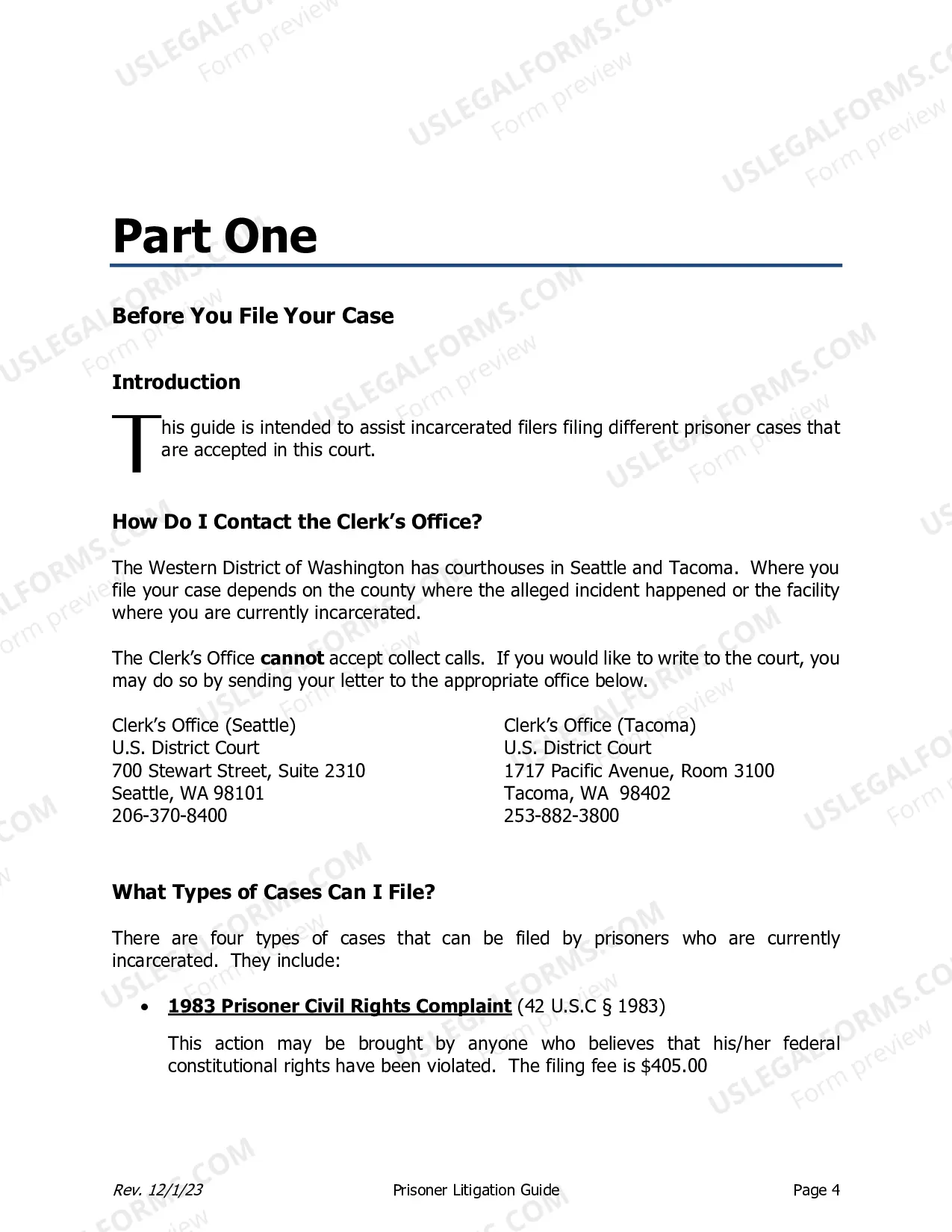 Preview Prisoner Litigation Manual