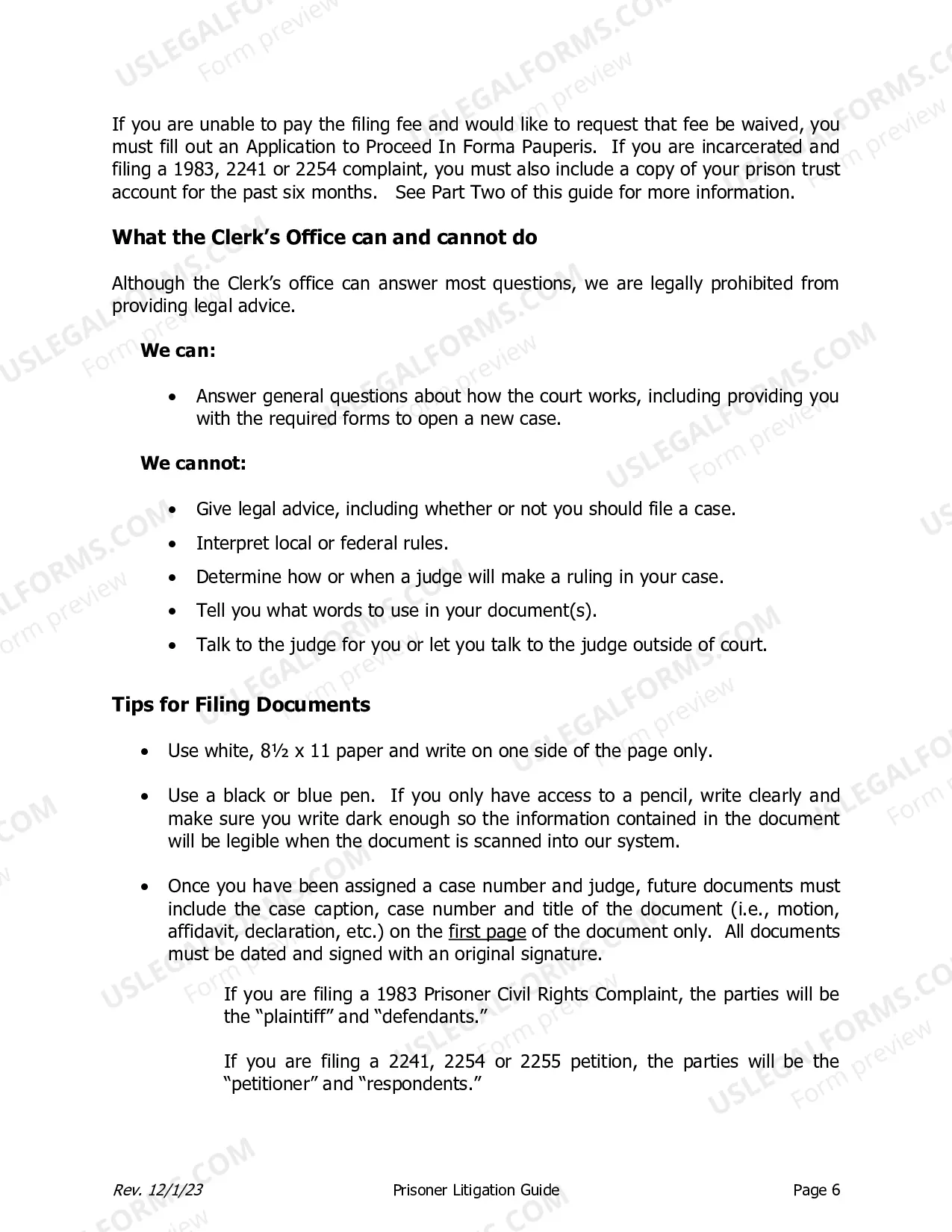 Preview Prisoner Litigation Manual