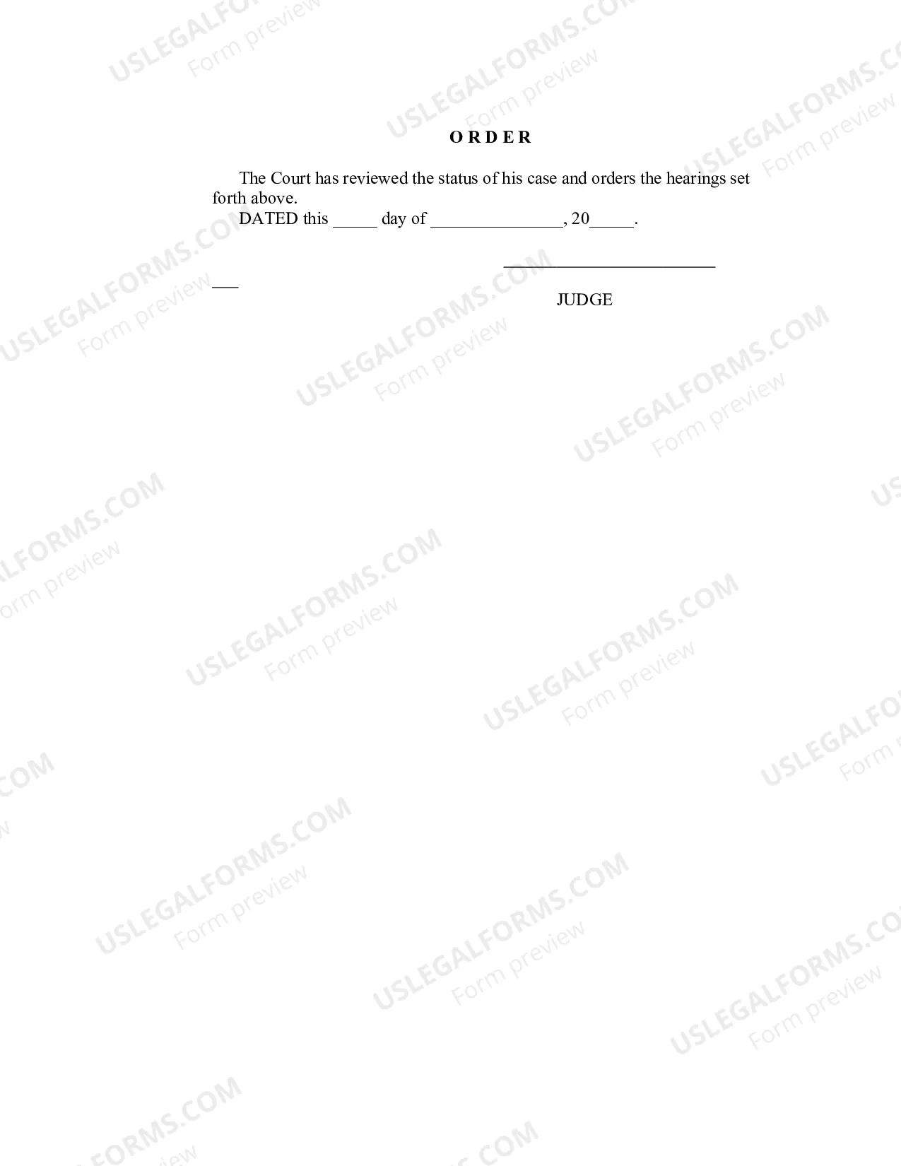 Preview Status Report And Order