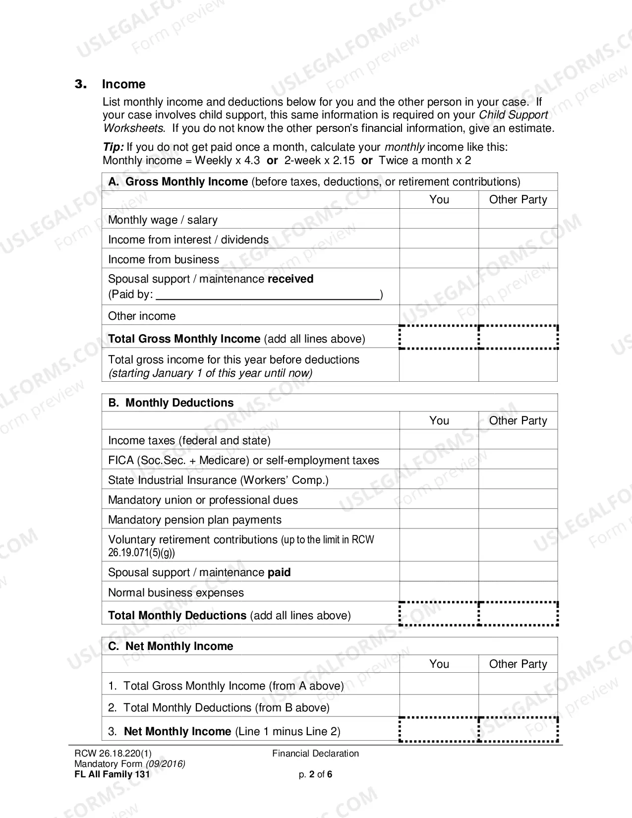 Preview Financial Declaration