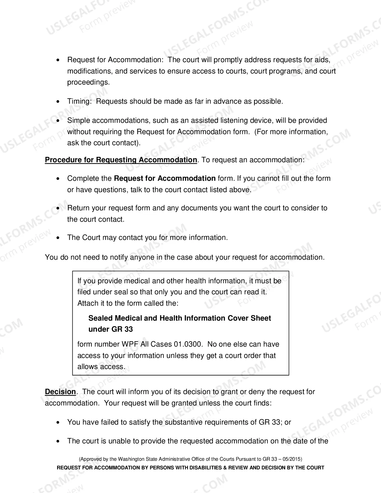 Preview Request For Reasonbale Accommodation (Packet)