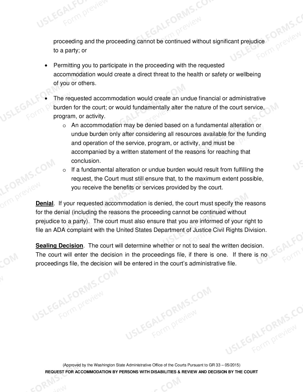 Preview Request For Reasonbale Accommodation (Packet)
