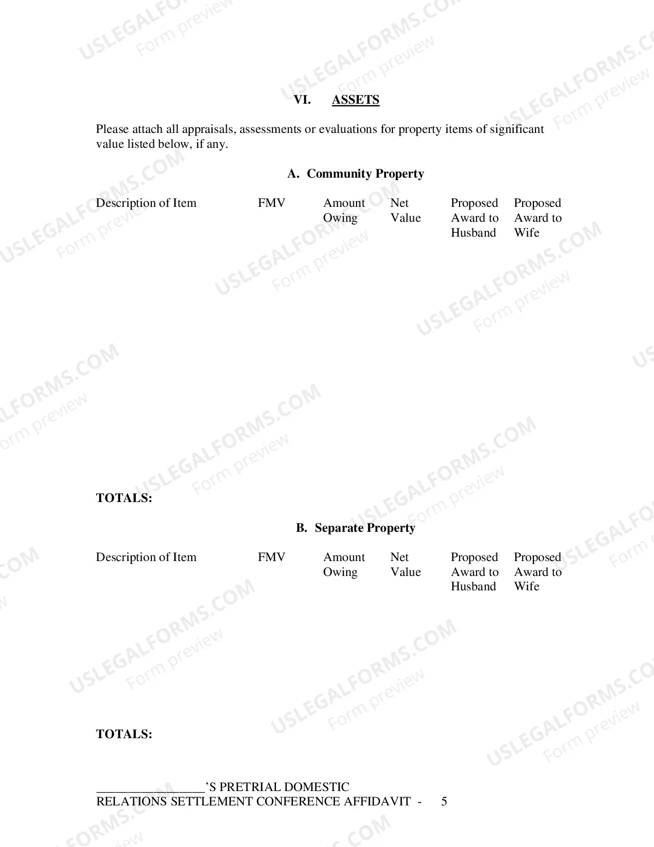 Preview Pretrial Settlement Conference Affidavit
