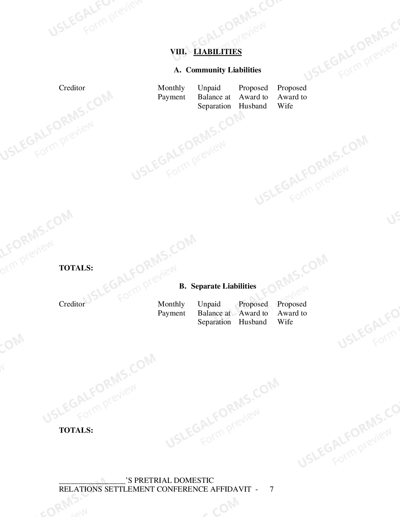 Preview Pretrial Settlement Conference Affidavit