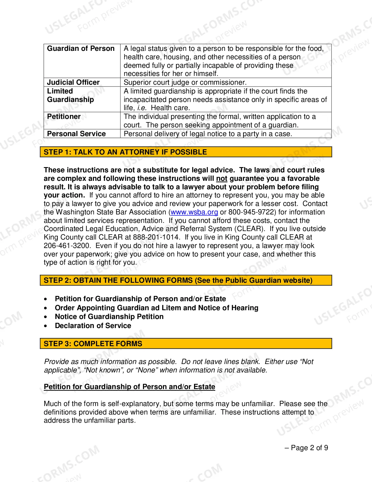 Preview Establishing A Guardianship