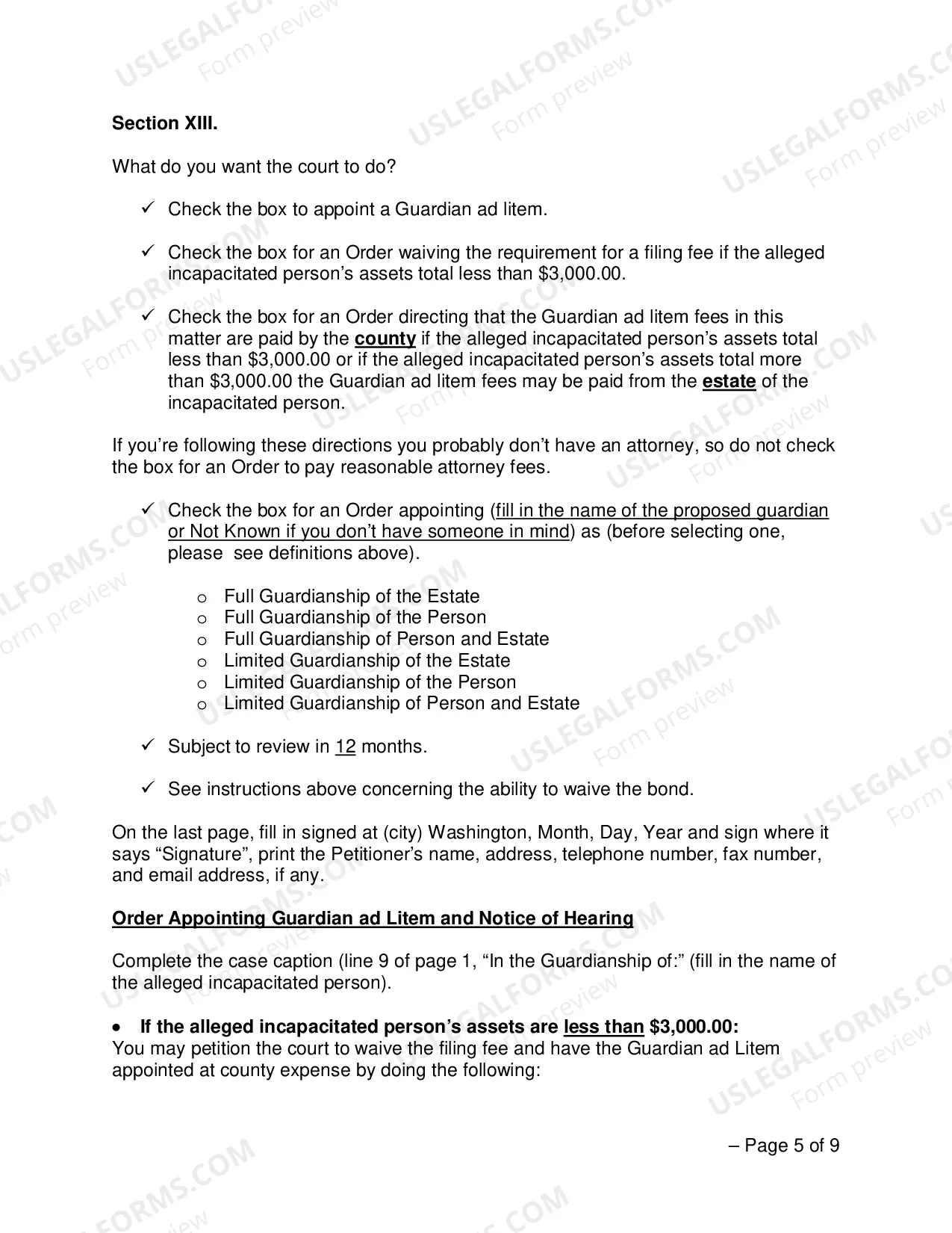 Preview Establishing A Guardianship