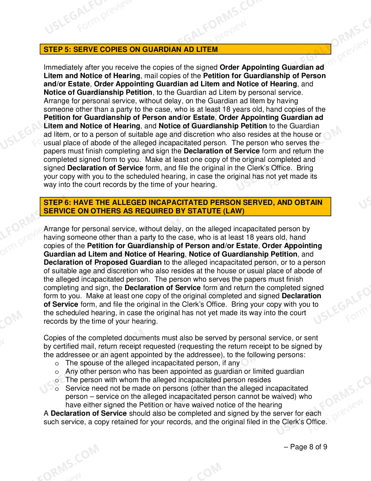 Preview Establishing A Guardianship