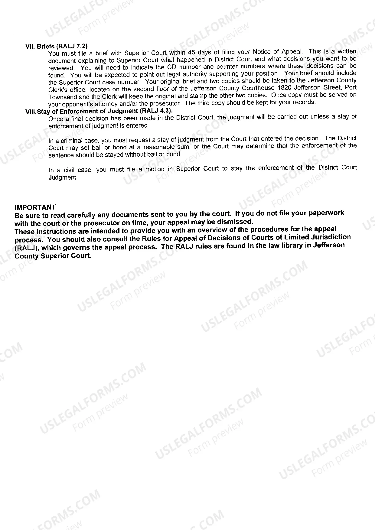 Preview Appeal Packet