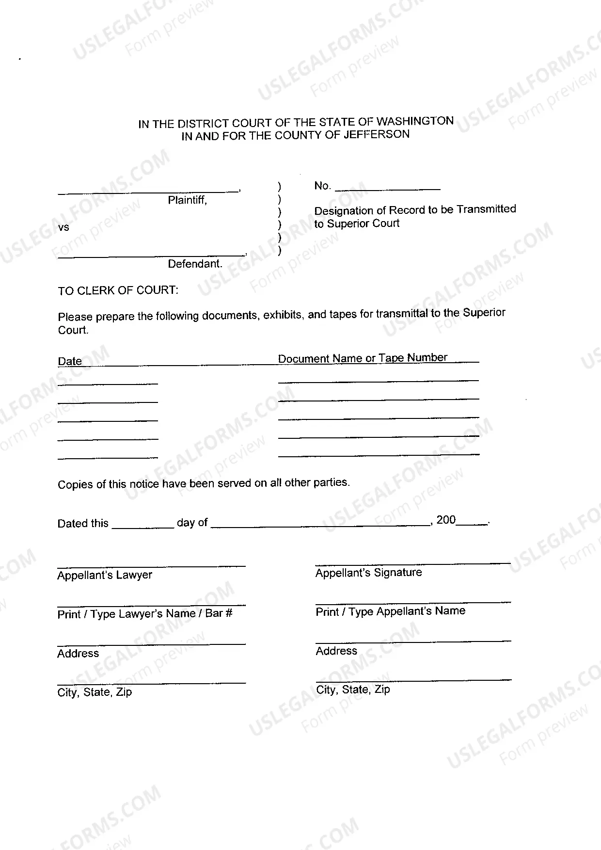 Preview Appeal Packet