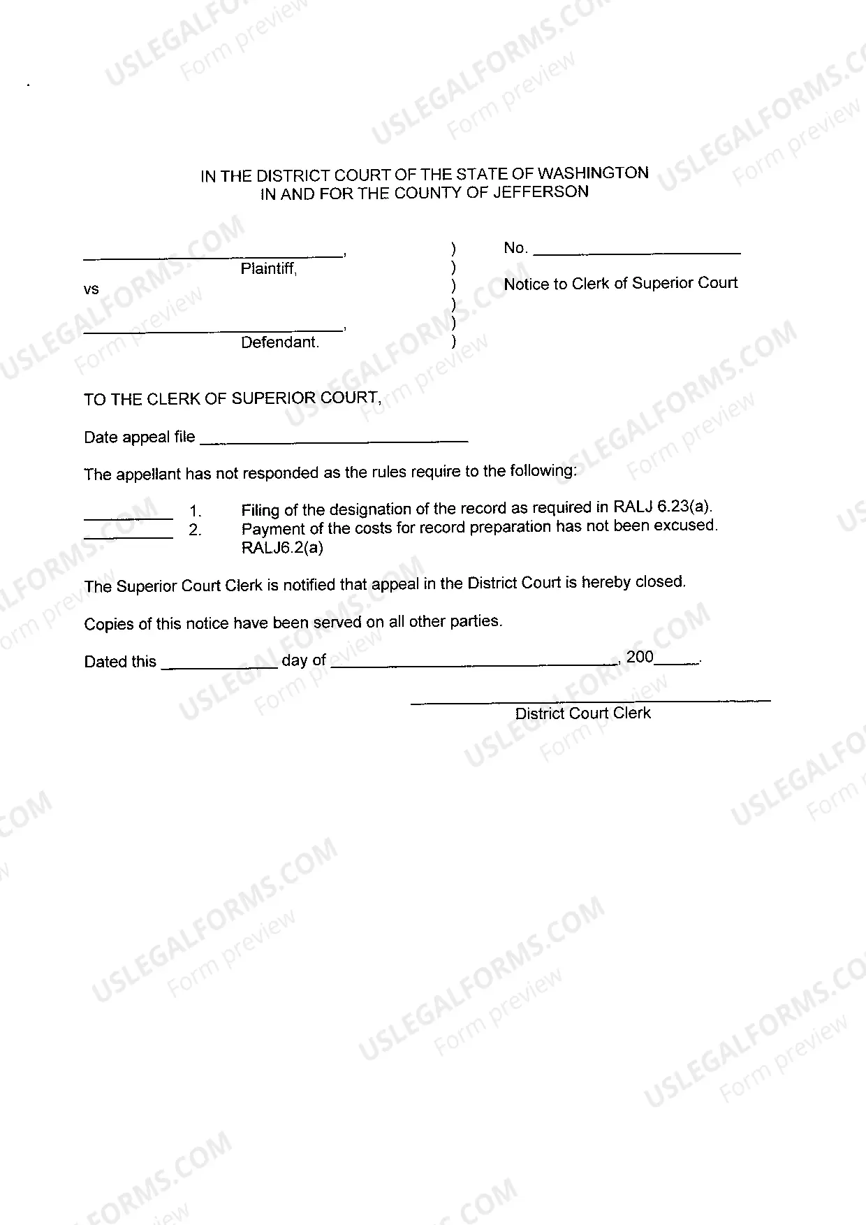 Preview Appeal Packet