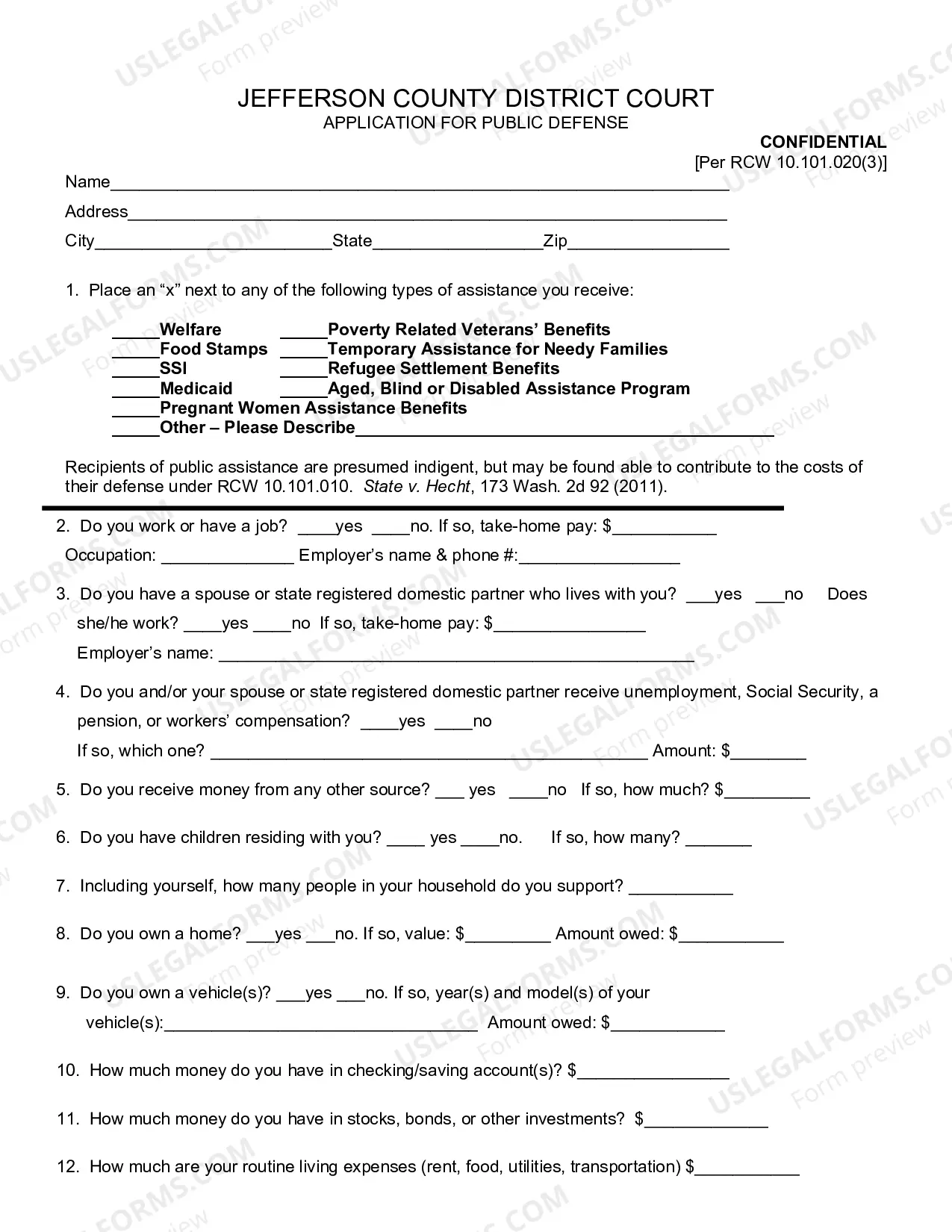 Preview Public Defender Application & Instructions