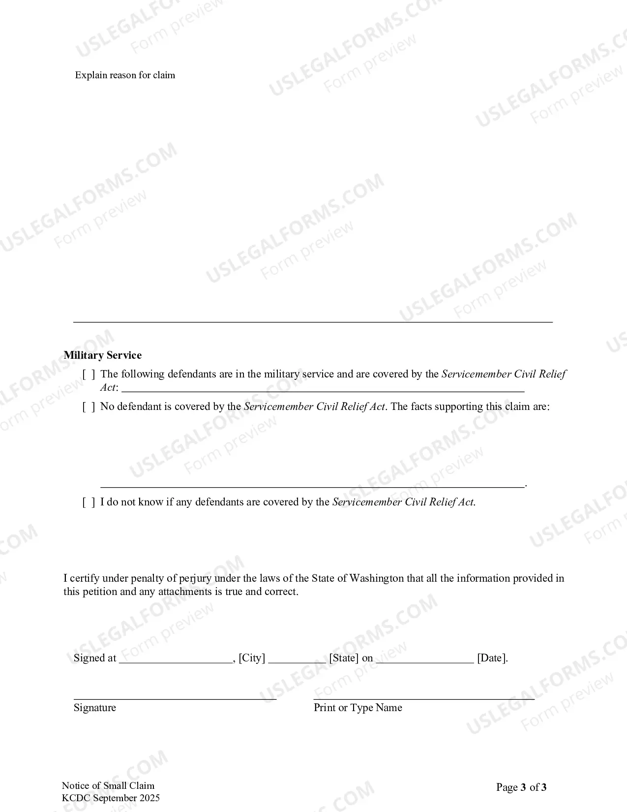Preview Notice of Small Claim