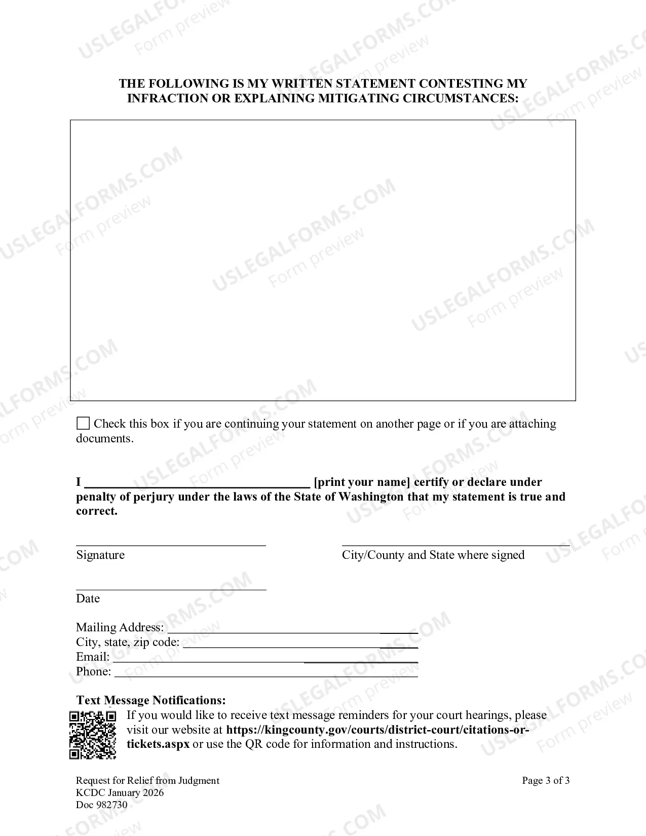 Preview Request for Relief from Judgment or Order