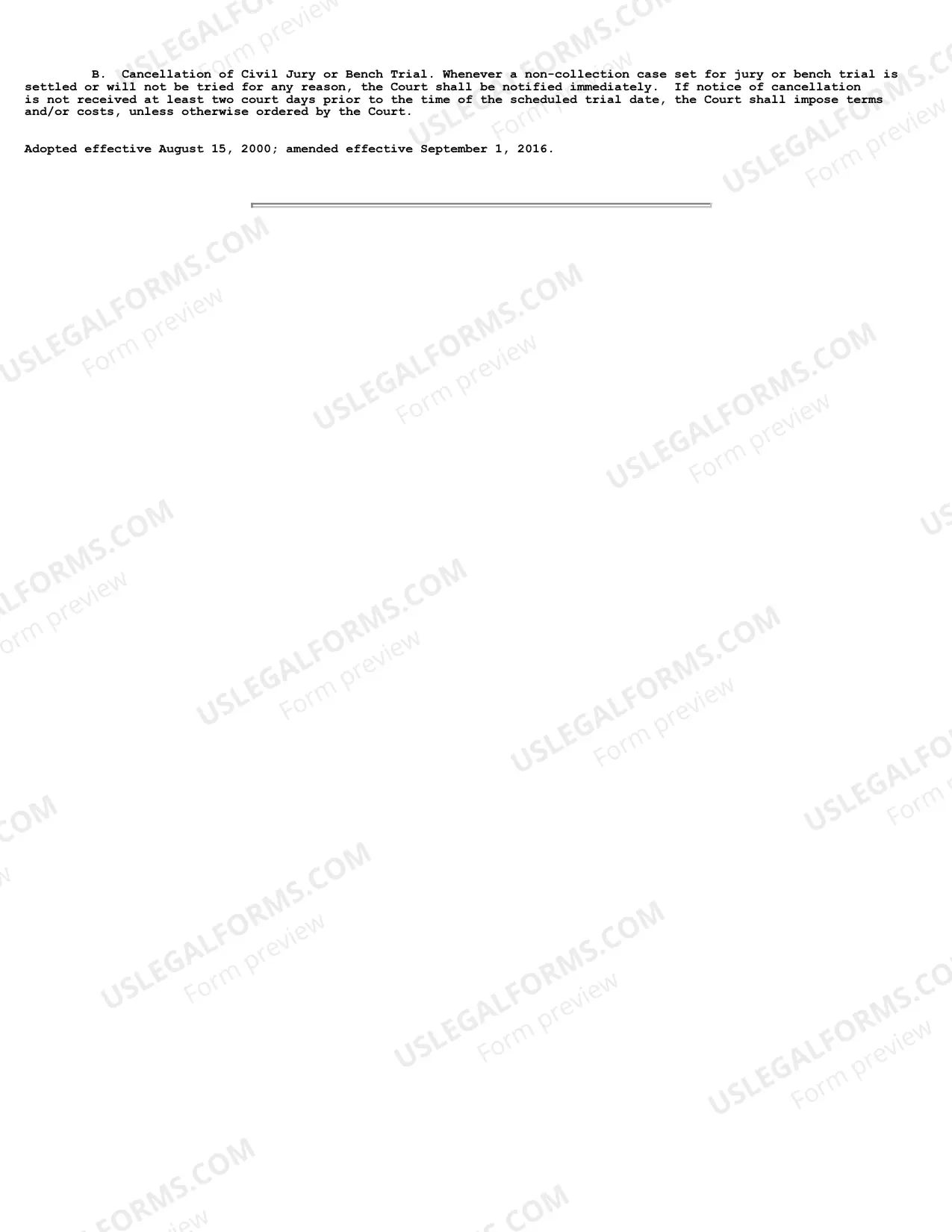 Preview Civil Trial Settings
