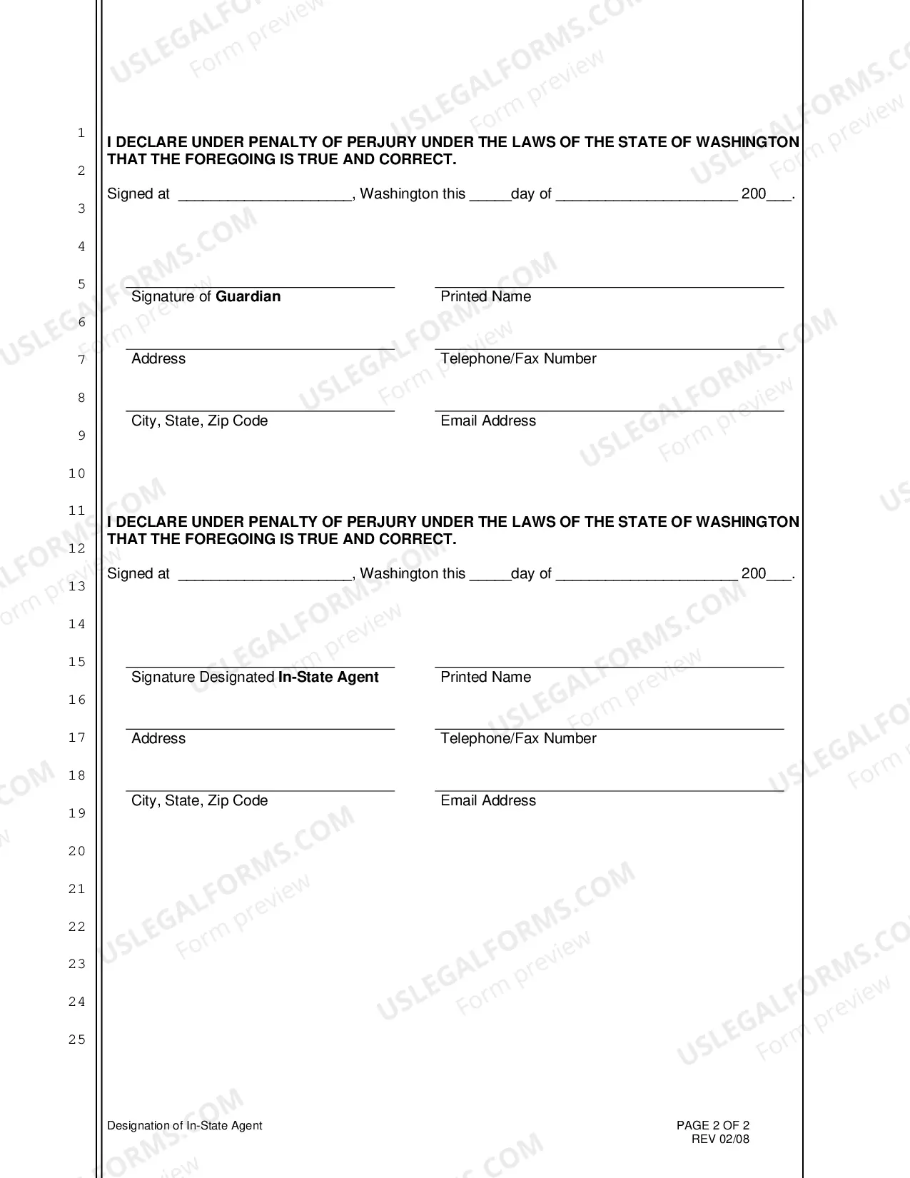 Preview Designation of In-State Agent